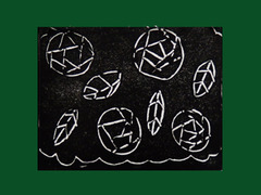 小さな銅板でモノタイプ版画3