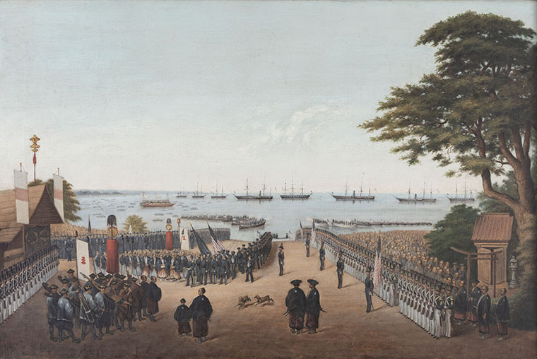 attributed to Peter Bernhard Wilhelm HEINE“Commodore Perry Coming Ashore at Yokohama”