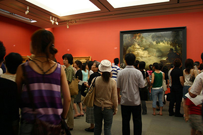 A view in the gallery of the exhibition Masterpieces from the Louvre Museum: 19th Century French Paintings